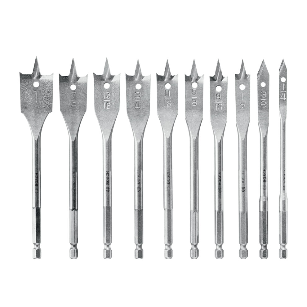 BOSCH SB0010 10Piece ChiselPoint Spade Bit Assorted Set