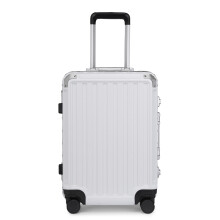(White) 20 Inch Durble Aluminum Frame PC Hardshell Suitcase With TSA Lock