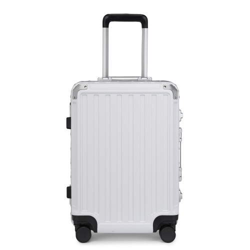 (White) 20 Inch Durble Aluminum Frame PC Hardshell Suitcase With TSA Lock