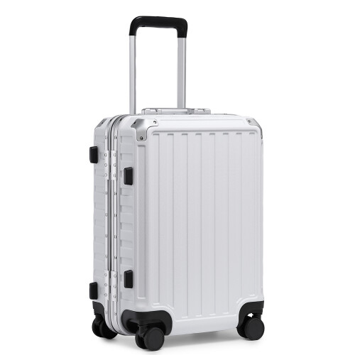 (White) 20 Inch Durble Aluminum Frame PC Hardshell Suitcase With TSA Lock 2