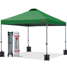 MASTERCANOPY Durable Popup Canopy Tent with Roller Bag 8x8 Forest Green