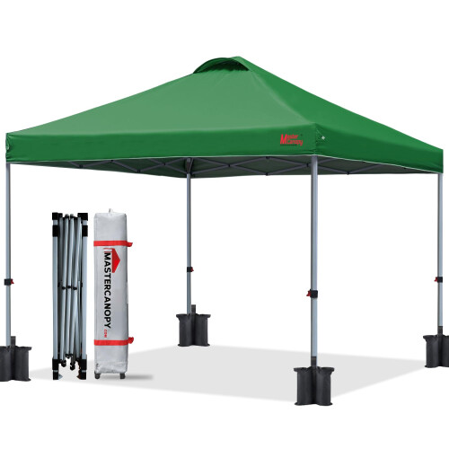MASTERCANOPY Durable Popup Canopy Tent with Roller Bag 8x8  Forest Green