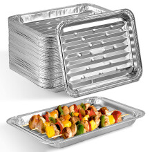 Stock Your Home Engångs Aluminiumfolie Grillpanna för Ugn (25 Pack)