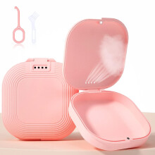 (Pink) Retainer Case With Vent Holes,slim Aligner Case Night Mouthguard Case With Retainer Removal Tool And Brush