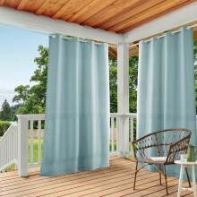 TOWN COUNTRY BASICS Cabana Solid Heavyweight Indoor Outdoor Curtains Light Filtering Opacity with Grommet Top Water Repellen