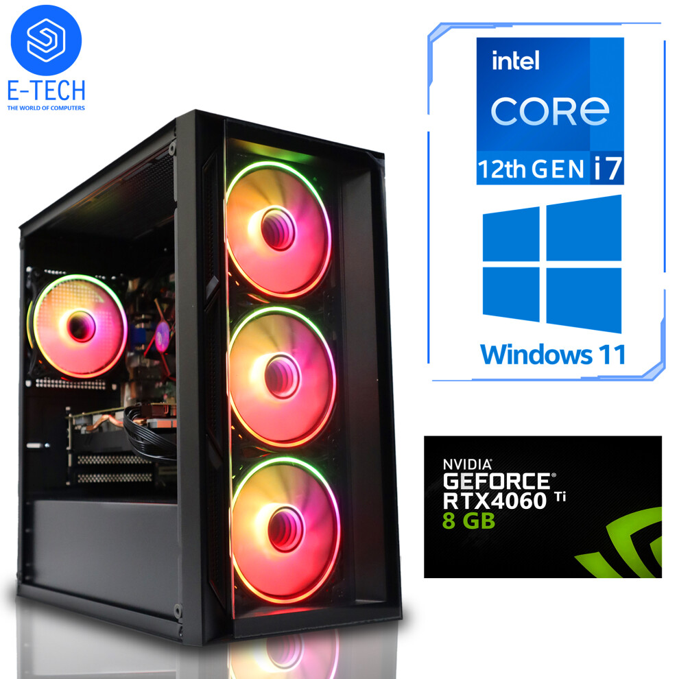 Fast Gaming PC Intel i7 12700KF 16GB DDR4 1TB M.2 8GB RTX 4060Ti W11