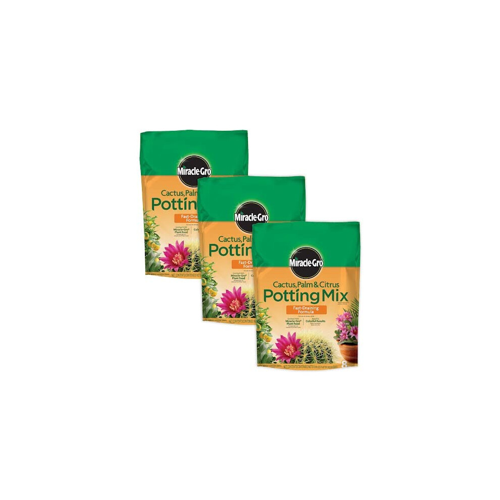 MiracleGro Cactus  Palm  Citrus Potting Mix  8 qt 3Pack