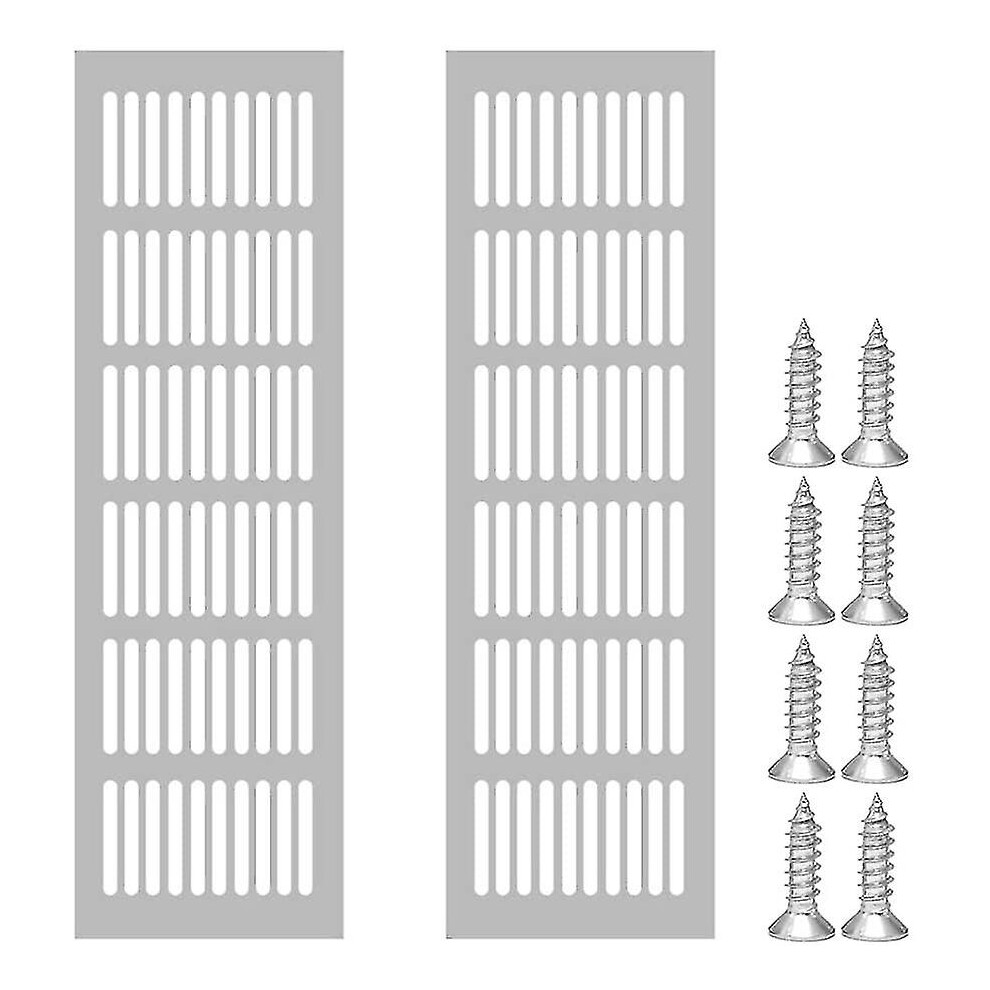 2 Pieces Of Rectangular Ventilation Grille, Aluminum Ventilation Grille, Outdoor Ventilation Grille 80X250mm 7364070192397