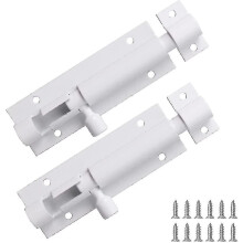 2pcs 3 In Bolts Security Slide Latch Lock Barrel Bolt Strong Aluminum Alloy - With Screws (white)
