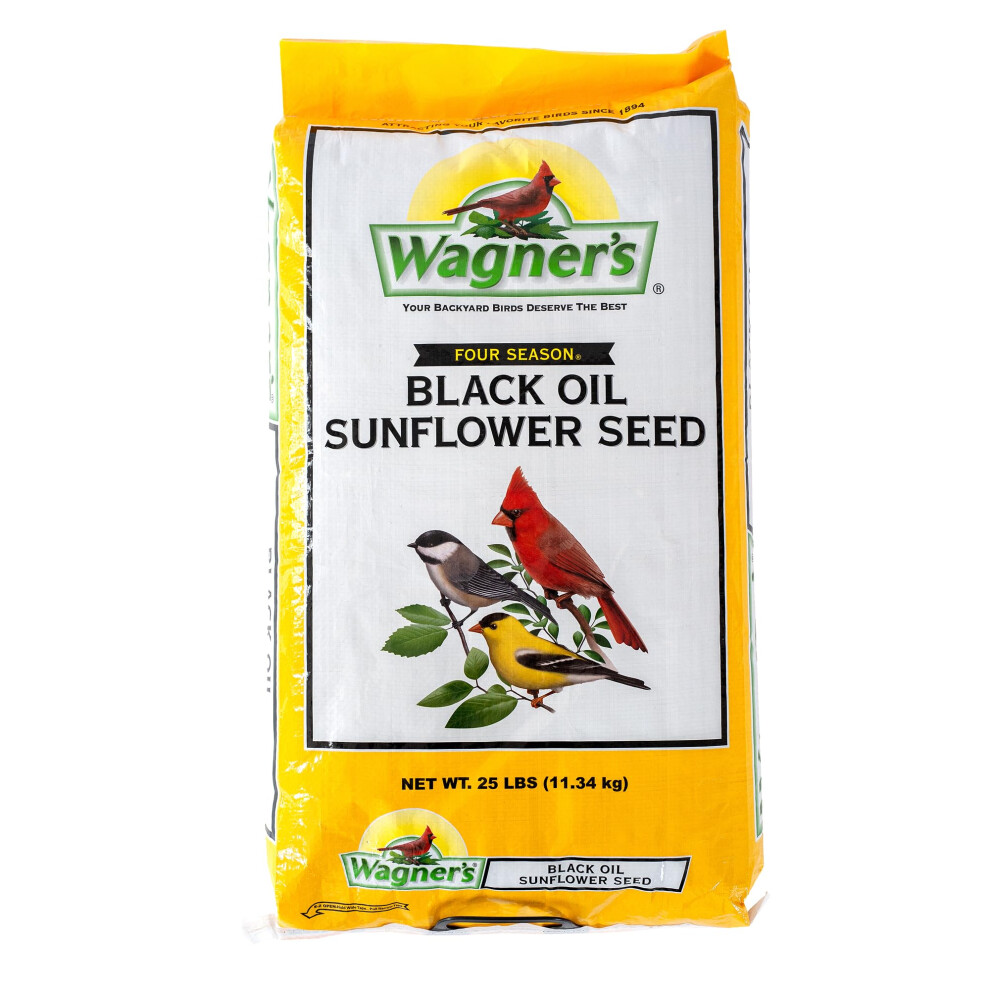 Wagners 76027 Black Oil Sunflower Wild Bird Food  25Pound Bag