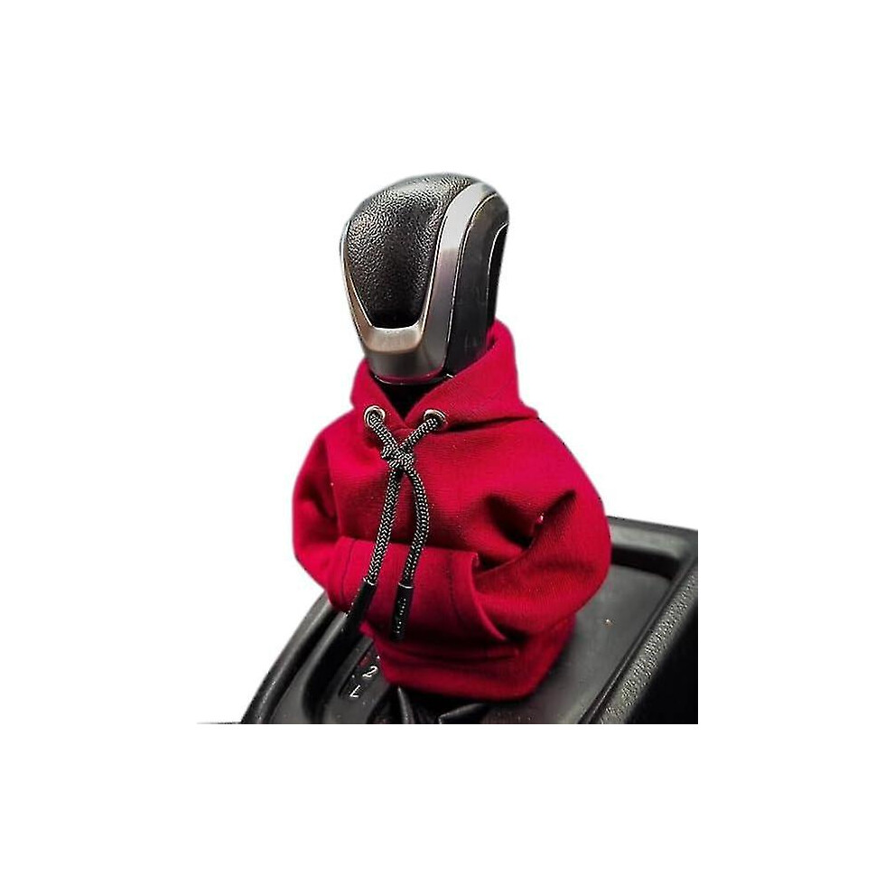 (Red) New Gear Shift Hoodie Cover Car Interior Funny Shifter Knob Cover Gear Handle Decor Red 7364070194162