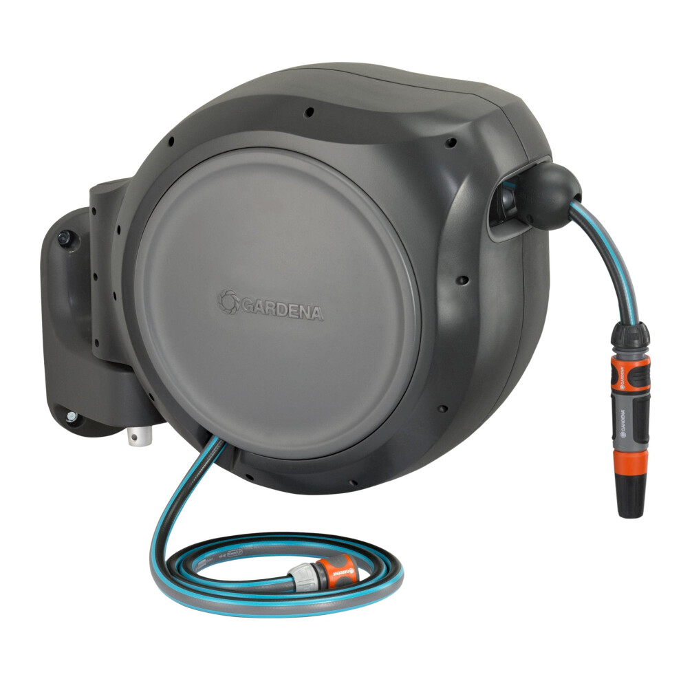 Gardena 0804566 Ft Wall Mount Retractable Garden Hose Reel Lock At Any Length 180 Degree Swivel Precision German Engineeri