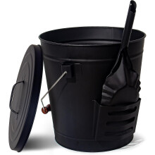 Good Ash Bucket With Lid And Shovel, 20 L Fireproof Metal Bucket, Charcoal Bucket For Coal And Ash, Fireplace, Oven, Grill The Better One