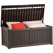 YITAHOME 120 Gallon Outdoor Storage Deck Box  Large Resin Patio Storage for Outdoor Pillows  Garden Tools and Pool Supplies  Wat