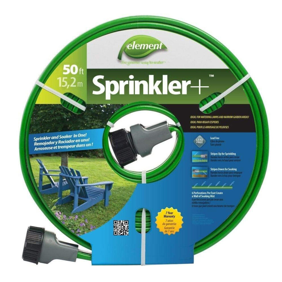 Swan Products Element Sprinkler Soaker Hose 50 50Ft  Green