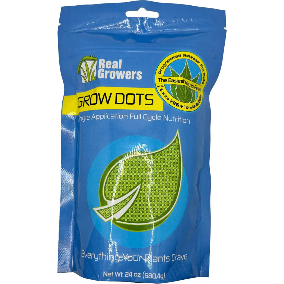 Real Growers Grow Dots Plant Food Singleapplication Programmedrelease Plant Nutrient Fertilizer 24Oz