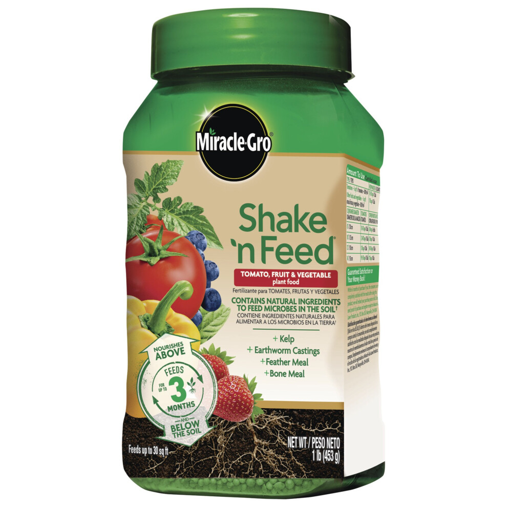 MiracleGro Shake N Feed Tomato  Fruit  Vegetable Plant Food  1 lb