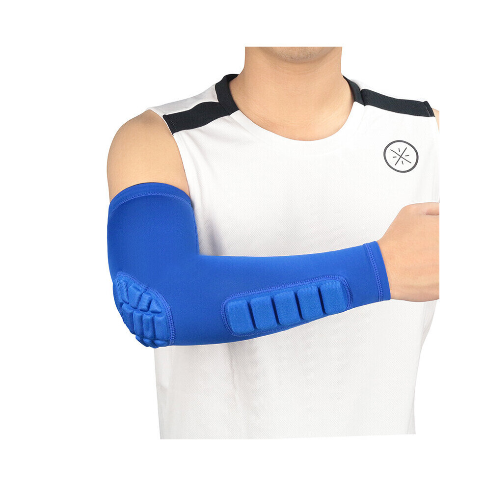 Blue/Black (, Xl) (, Xl) 2Pcs Elastic Elbow Sleeve Brace Arm Support Pad Guard Compression Sports Gym Workout
