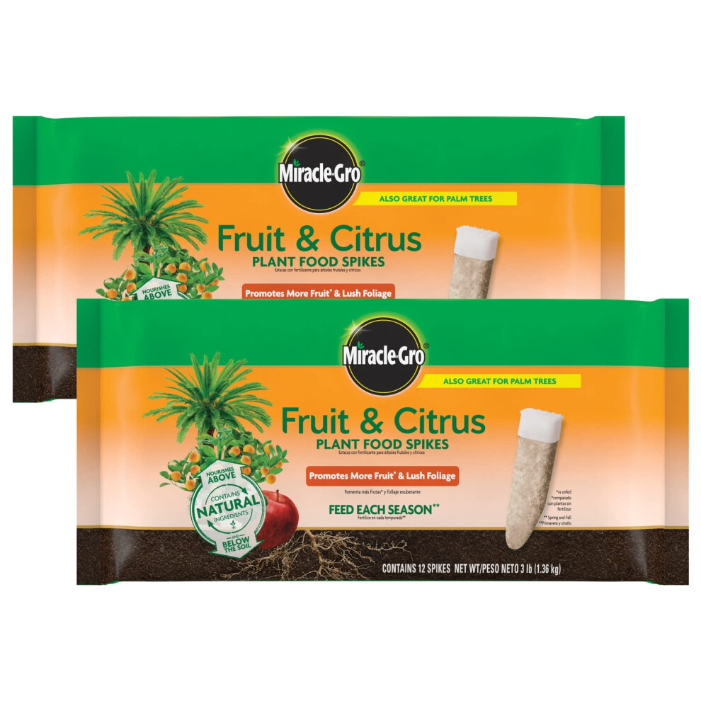 MiracleGro Fruit  Citrus Plant Food Spikes  12 Spikes 2Pack