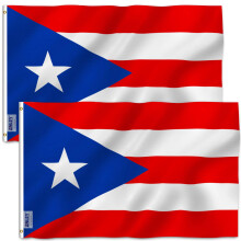Anley Pack of 2 Fly Breeze 3x5 Foot Puerto Rico Flag - Vivid Color and Fade proof - Canvas Header and Double Stitched - Puerto Rican National Flags P
