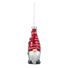 Christmas Tree Decoration Bauble 1x 12cm Gonk Glass Glitter Hat Hang
