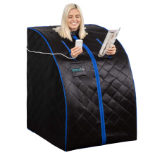SereneLife Portable Sauna for Home Infrared Sauna Personal Spa 3 Heating Plates Folding Sauna Chair Heated Foot Pad Remot