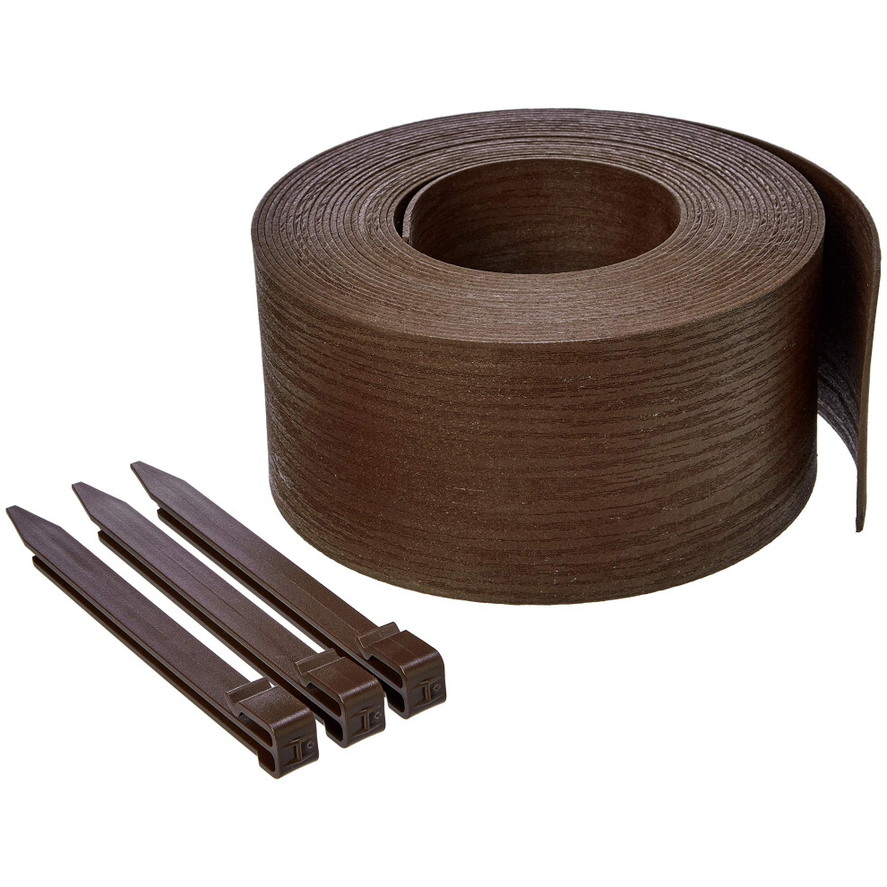 Amazon Basics Landscape Edging Coil  pack of 10 Stakes  5 inch x 40FT  Brown