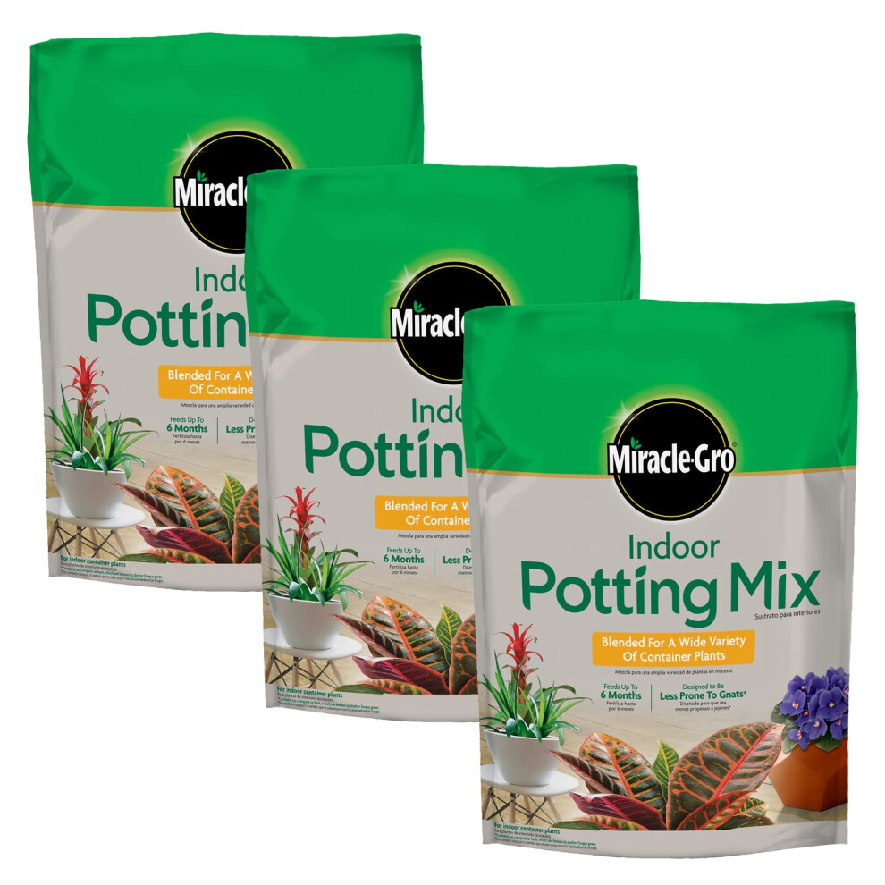 MiracleGro Indoor Potting Mix  Soil for Indoor Container Plants  6 qt 3Pack