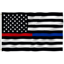 Anley Fly Breeze 3x5 Foot Thin Blue Line and Red Line USA Polyester Flag - Vivid Color and Fade proof - Honoring Law Enforcement Officers and Firefig