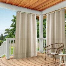 TOWN COUNTRY BASICS Cabana Solid Heavyweight Indoor Outdoor Curtains Light Filtering Opacity with Grommet Top Water Repellen