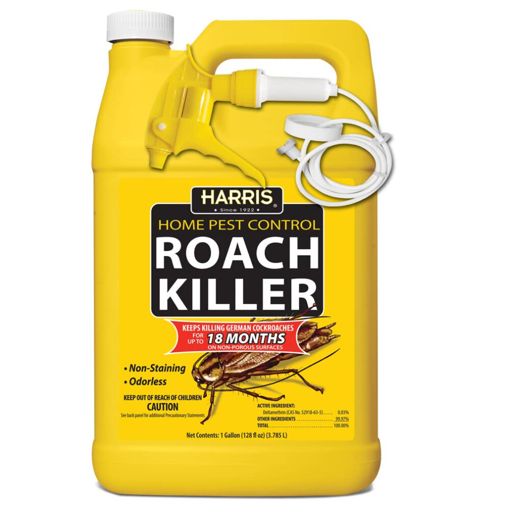 Harris Roach Killer  Liquid Spray with Odorless and NonStaining 12Month Extended Residual Kill Formula Gallon