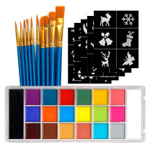 Face Painting Kit 20 Colors 10pcs Brushes For Christmas Halloween Carnival Carnival Face Painting Makeup