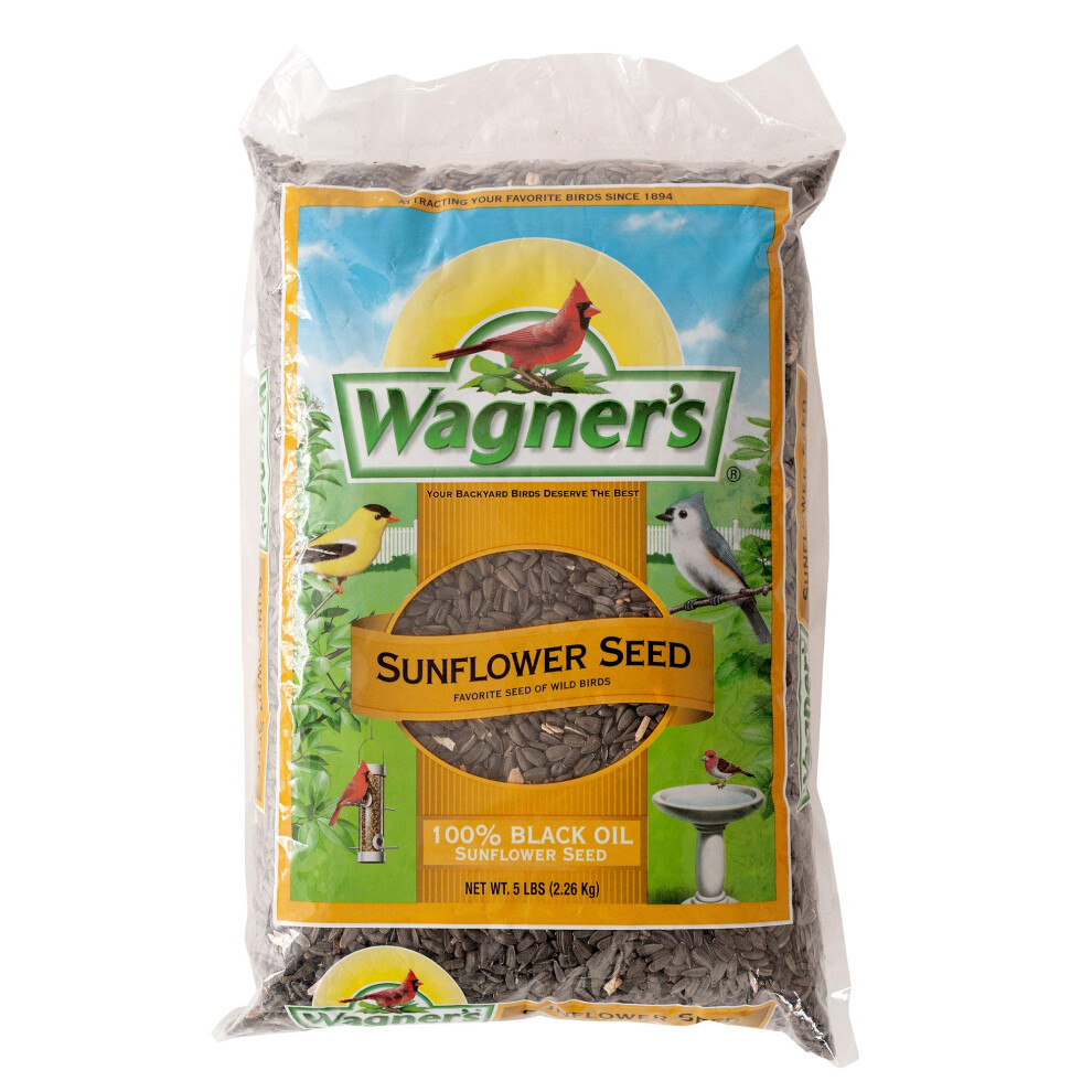 Wagners 52023 Black Oil Sunflower Seed Wild Bird Food  5Pound Bag