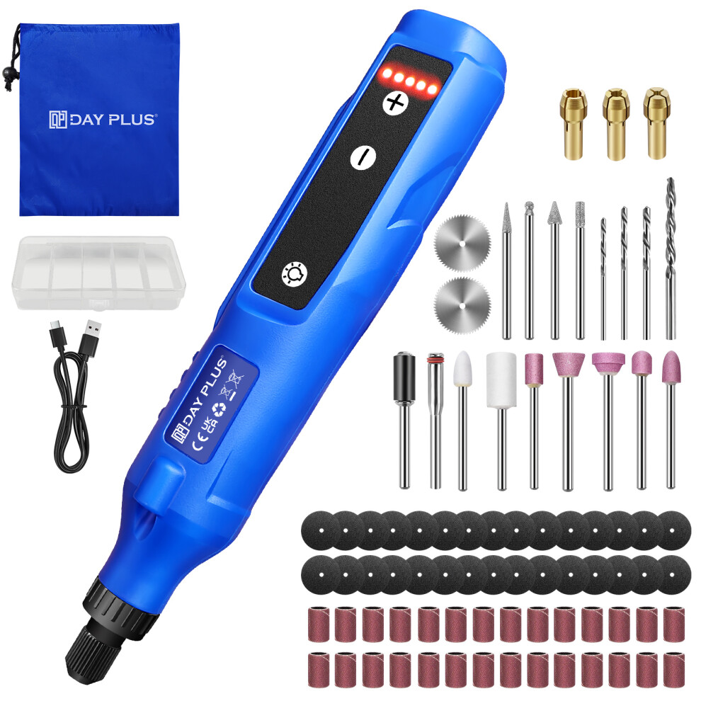 Cordless Mini Rotary Tool Kit 5 Speed Adjustment USB Rechargeable Mini Grinder with 83 Accessories
