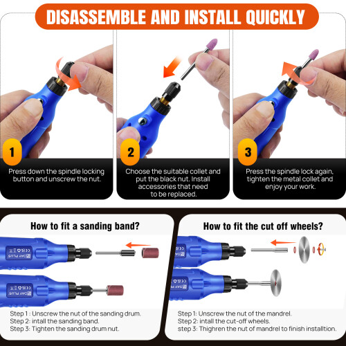 Cordless Mini Rotary Tool Kit 5 Speed Adjustment USB Rechargeable Mini Grinder with 83 Accessories 2