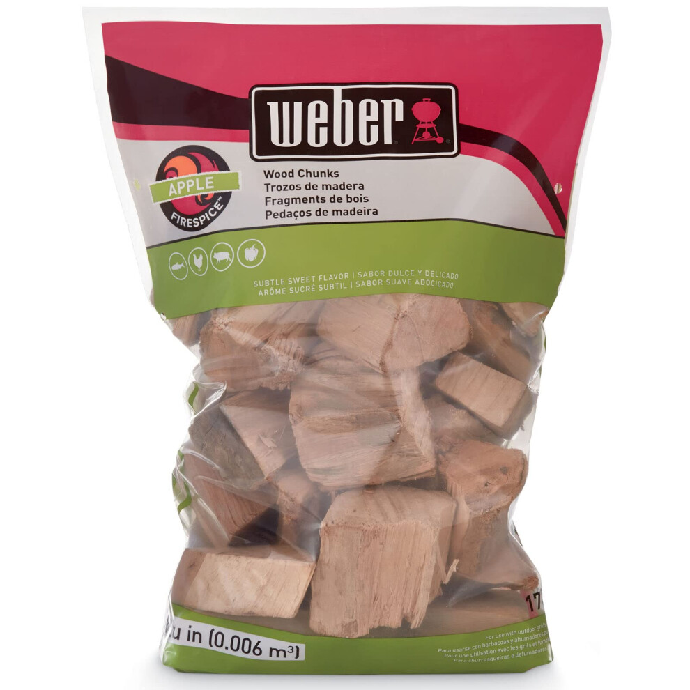 Weber Apple Wood Chunks  for Grilling and Smoking  4 lb