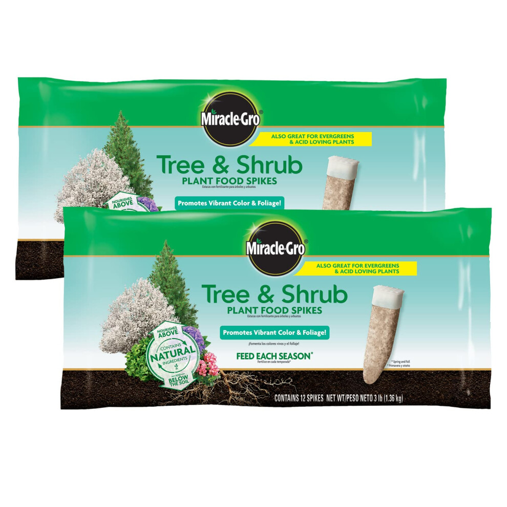 MiracleGro Tree  Shrub Plant Food Spikes  12 Spikes 2Pack