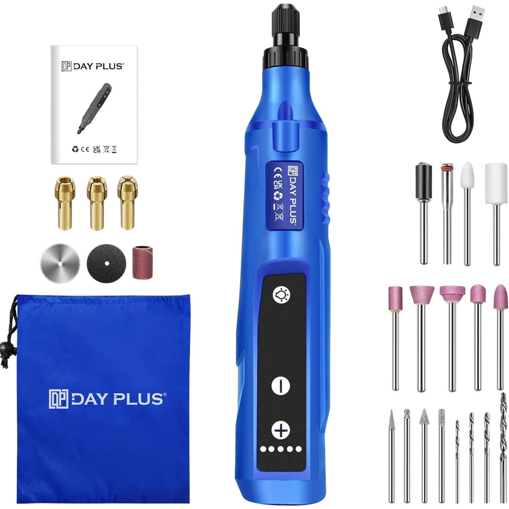 3.7V Cordless Rotary Tool with 80PCS Accessory Set , Multi-Purpose Engraving Pen Mini Rotary Tool, 5 Variable  Speed 3,000-18,000 RPM