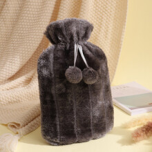 (Dark Gray) (Khaki) 2L Winter Portable Removable Water Bag With Cover Hot Water Bottles Leakproof