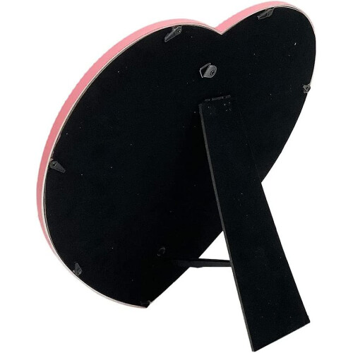 Makeup Mirror Heart Shape Mirror Tabletop Cosmetic Mirror Wall Hanging Mirror Pink 2