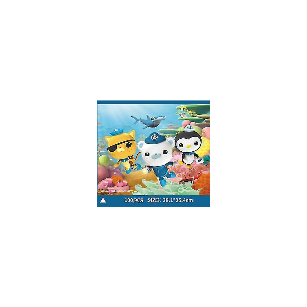 (100 PCS1) Octonauts 48 /100 Pcs Puzzle Octopod Vehicles Kwazii  Barnacles  Shellington  Peso Resure Explore Birthday Gift  Toy Children