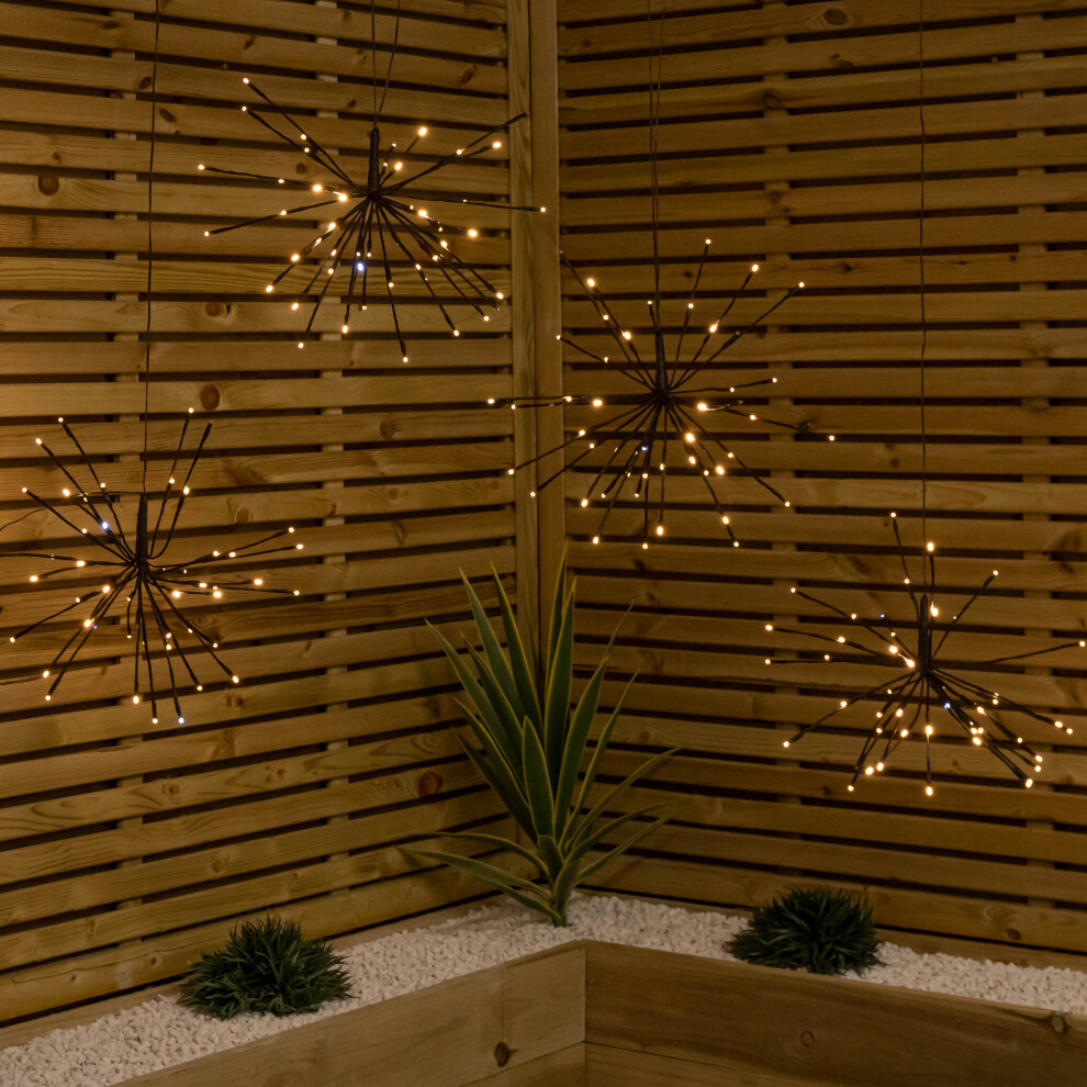 Set of 4 45cm Sparkle Ball with 200 Cool and Warm White LEDs