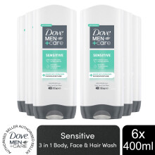 Dove M+C 3-in-1 Body, Face & Hair Wash Hydrating Sensitive 400ml, 6 Pk