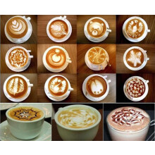 16pcs/lot Coffee Latte Cappuccino Barista Art Stencils Cake Mold