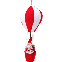 (Red & White) 90cm Santa in Basket Pop Up Hot Air Balloon Christmas Xmas Decoration Ornament