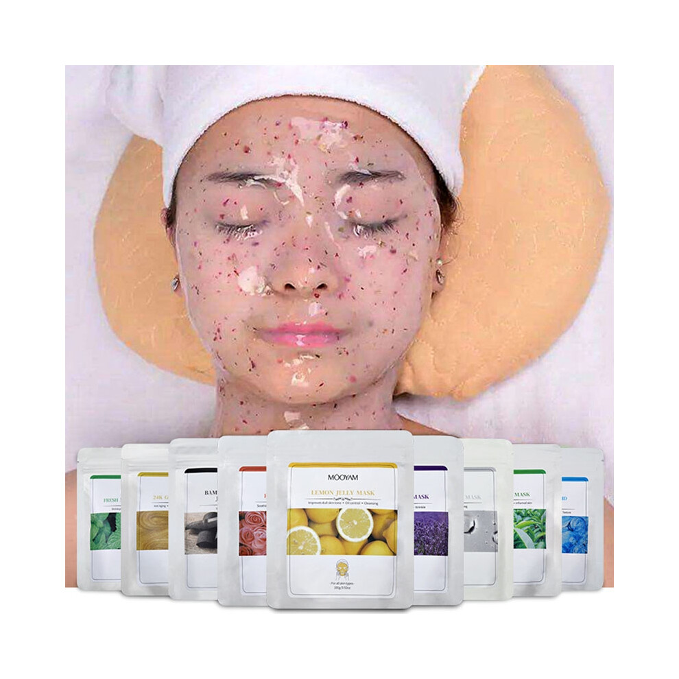 (Rose) Natural Soft Hydro Jelly Mask Powder Peel Off Rubber Face Masks Facial SPA Brightening Rose Collagen Hyaluronic Acid Skin Care