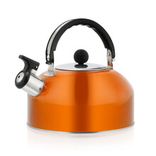 (Orange) (Orange) 3L Whistling Tea Kettle Stove Gas Camping Top Stainless Steel Pot Kitchen UK