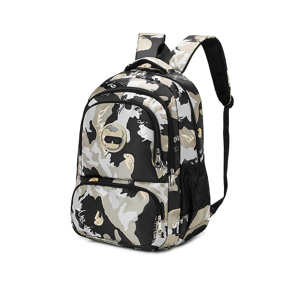 (Khaki) Leisure backpack, large capacity backpack, student backpack, fashionable travel commuting camouflage backpack-image-OPC-PFRV6F8-NEW