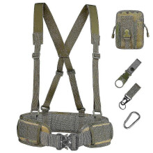 (Green) 5pcs Tactical Waist Belt Set Adjustable Hunting Waist Patrol Belts