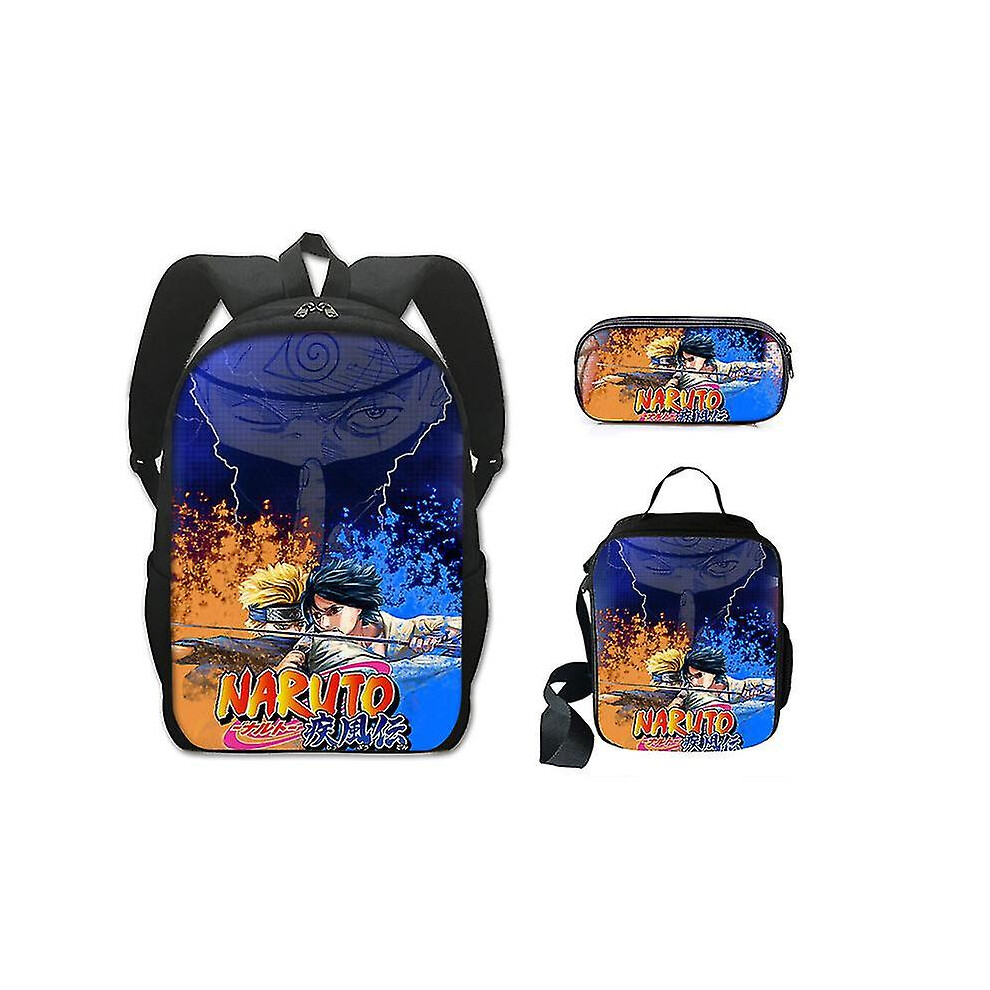 (5) Naruto Naruto Anime Student School Bag Naruto Student Backpack Three-piece Set-image-OPC-PFRV8QJ-NEW